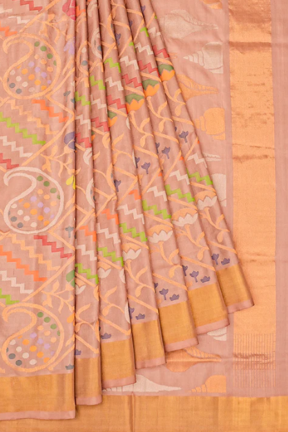 Uppada Jamdhani Saree Peach